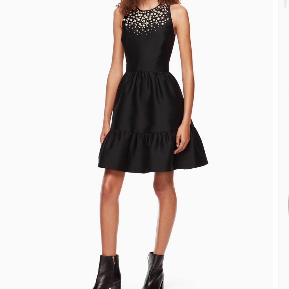 Kate Spade Pearl Embellished Mikado Dress
